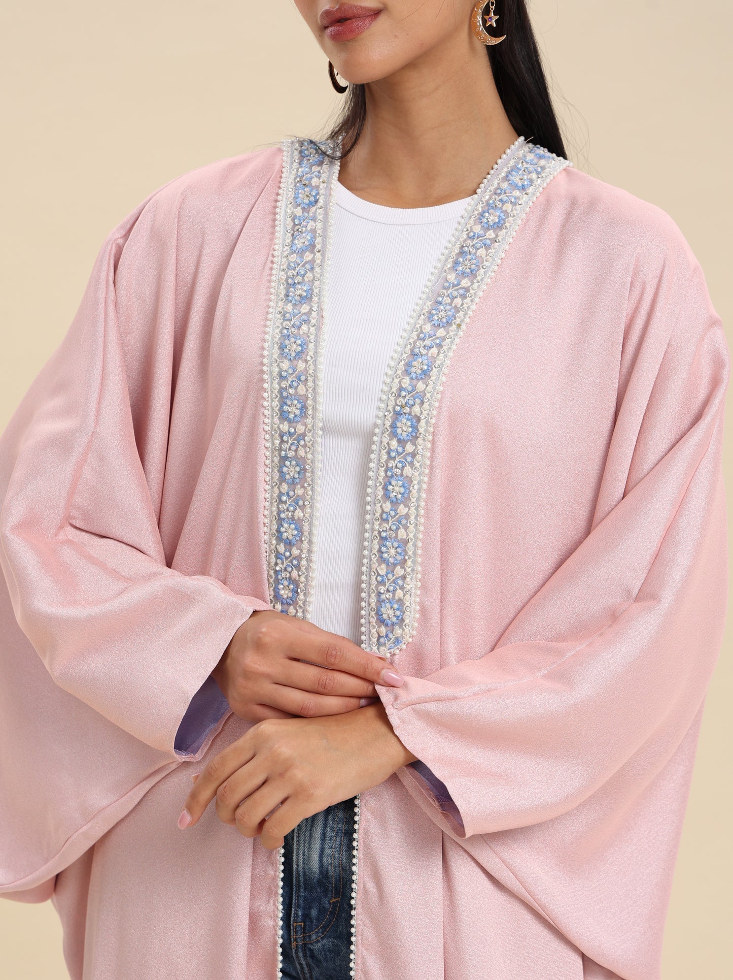 PINK BISHT WITH BLUE REVERSE