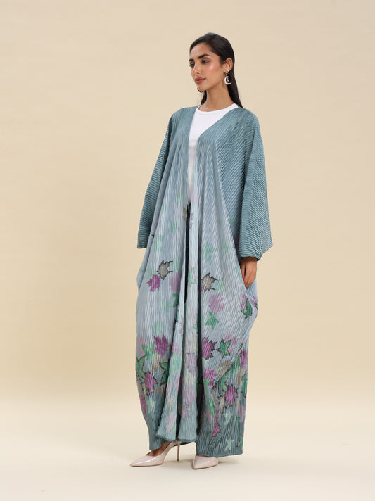 CREASE CREPE PRINTED BISHT