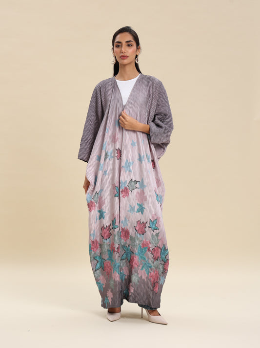 CREASE CREPE PRINTED BISHT