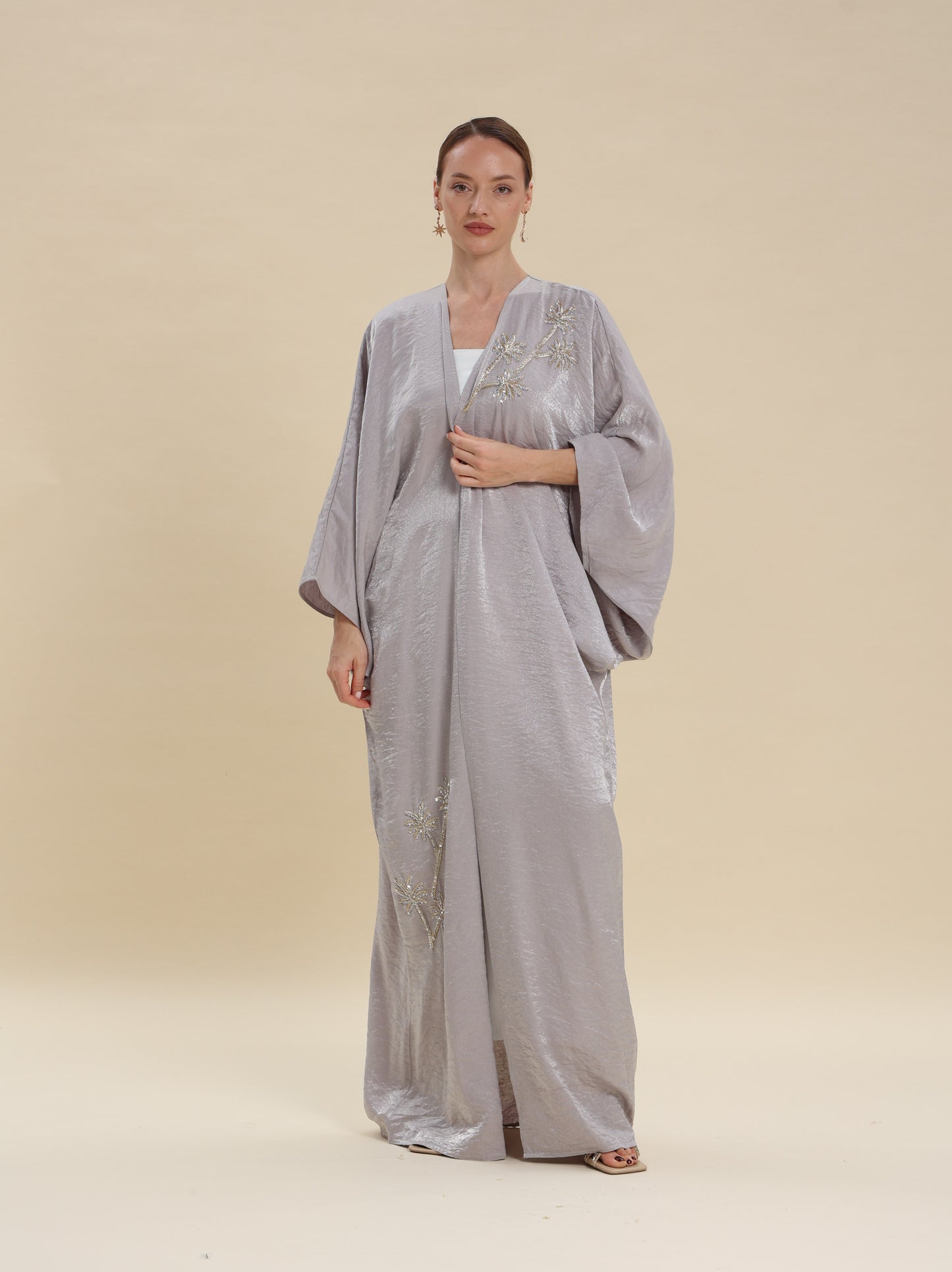 MIX COTTON SHINY GREY BISHT