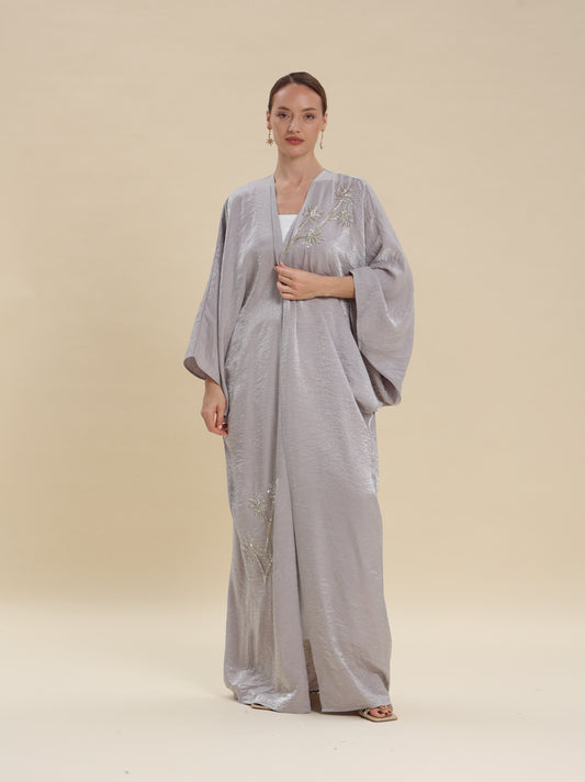 MIX COTTON SHINY GREY BISHT