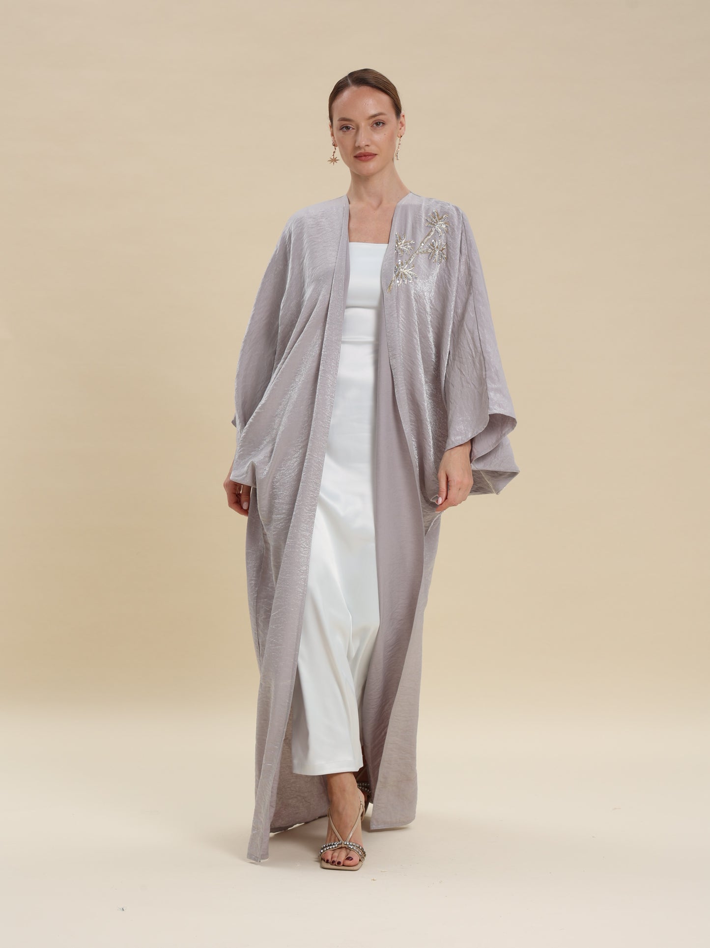 MIX COTTON SHINY GREY BISHT