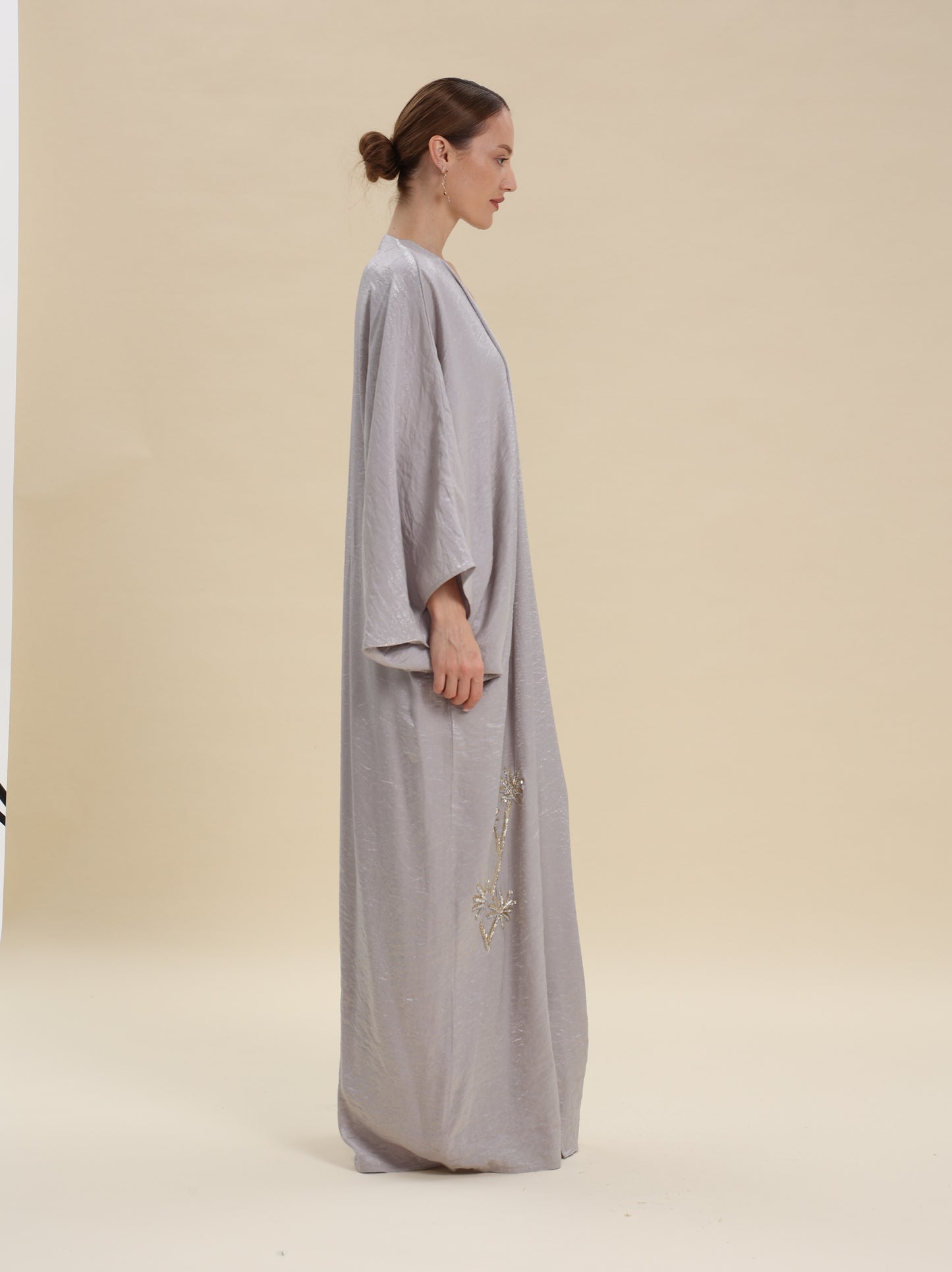 MIX COTTON SHINY GREY BISHT
