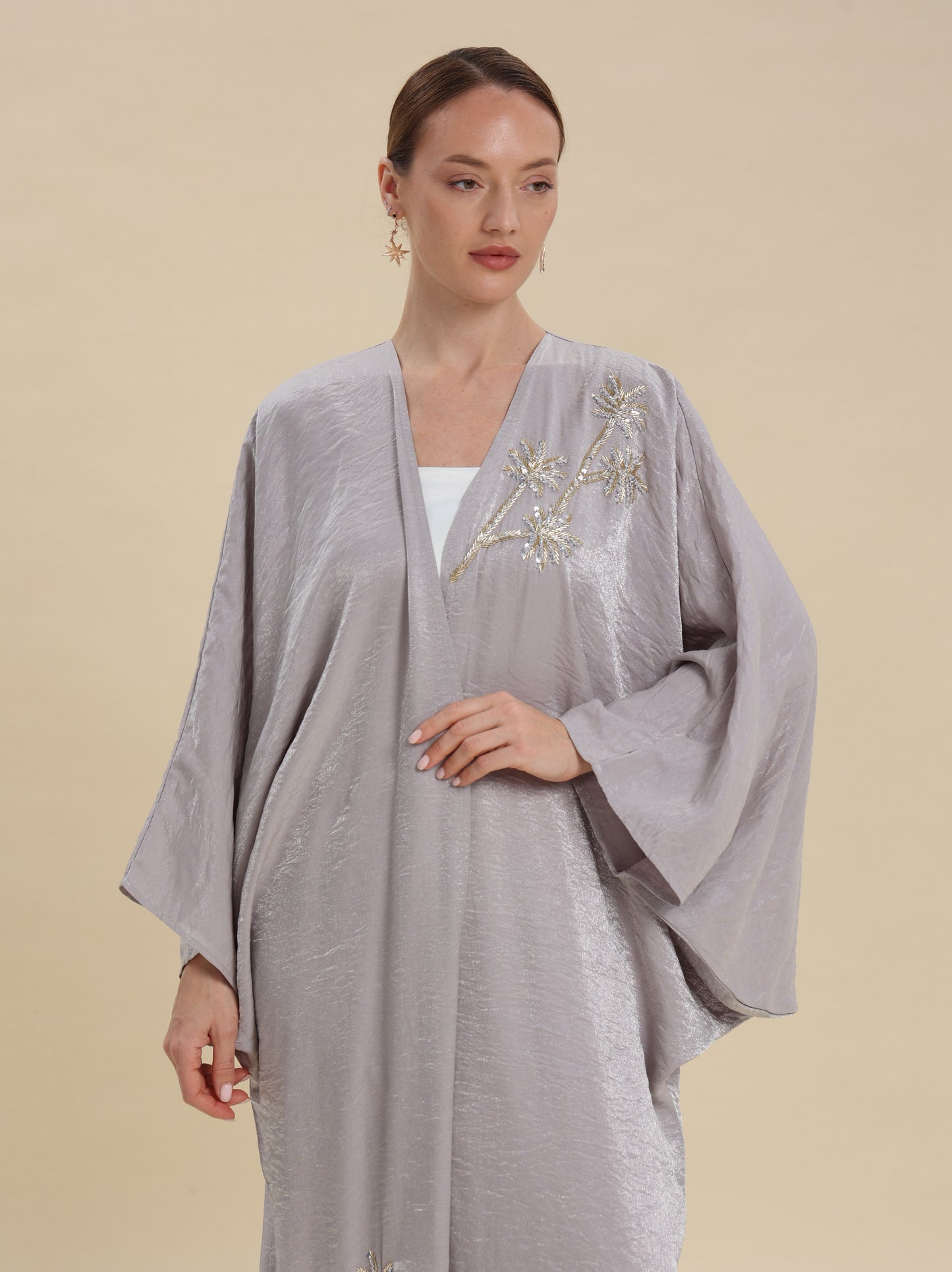 MIX COTTON SHINY GREY BISHT