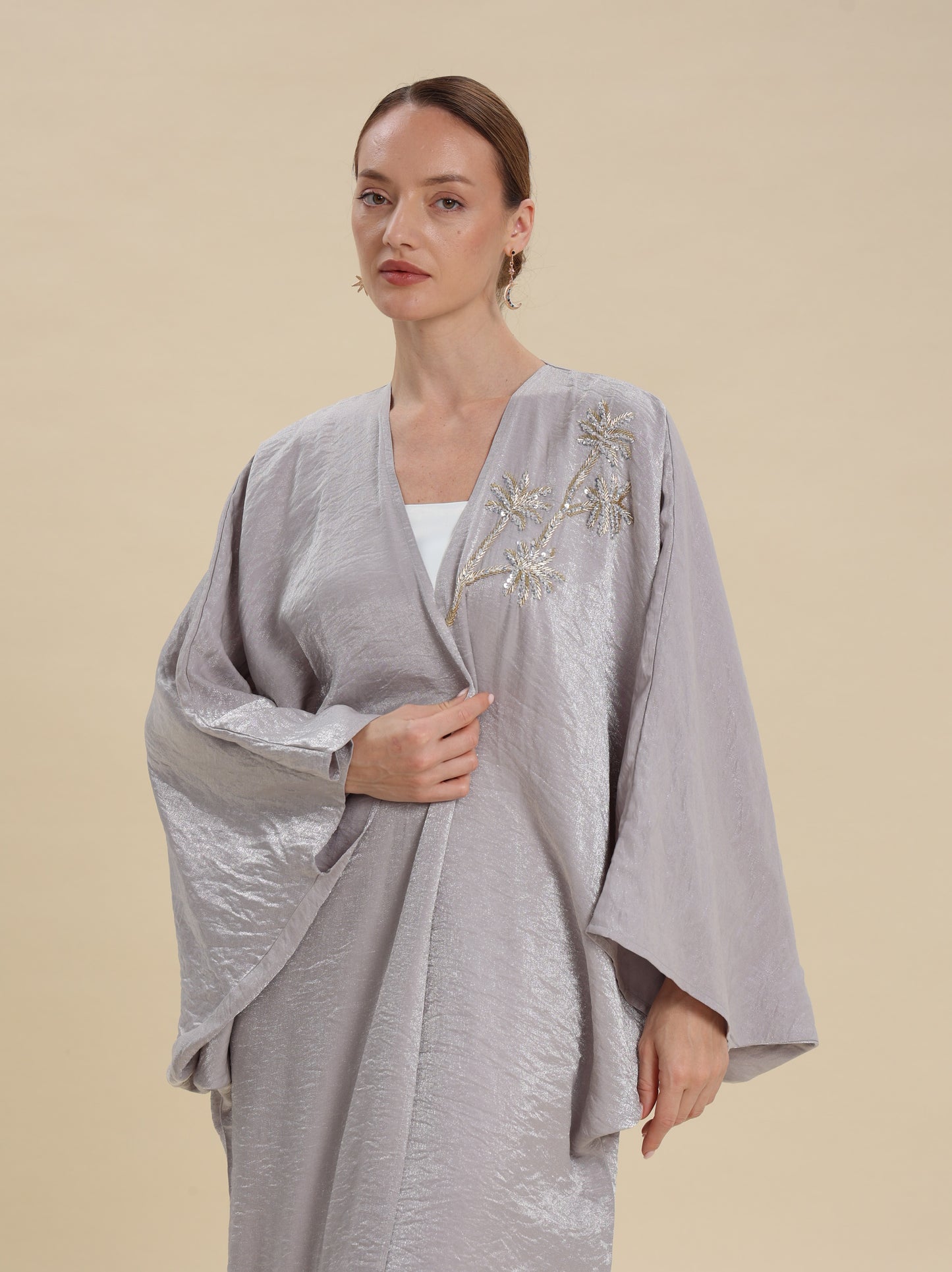 MIX COTTON SHINY GREY BISHT