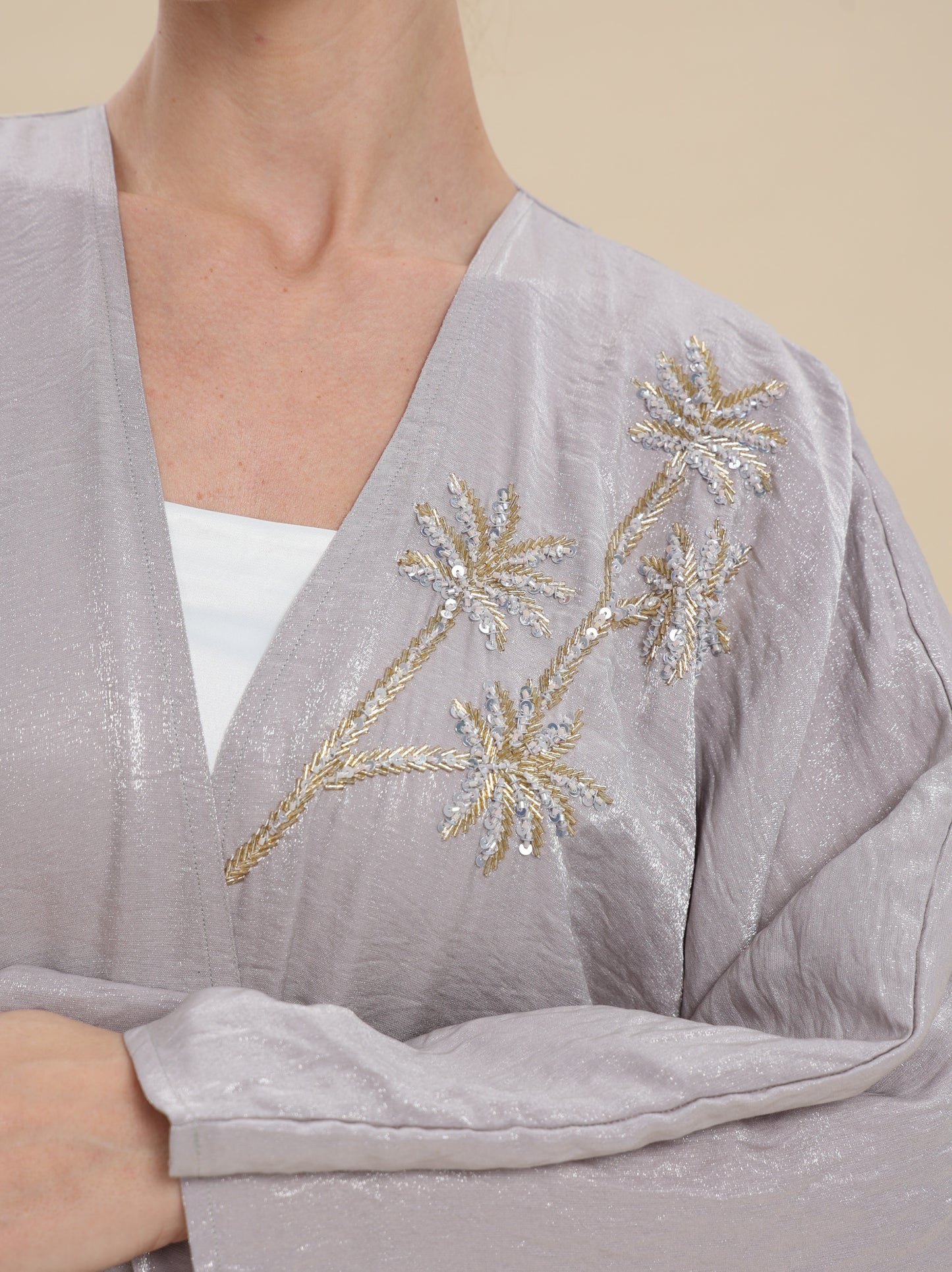 MIX COTTON SHINY GREY BISHT