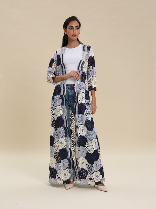 GEPPEER LACE MAXI CARDIGAN