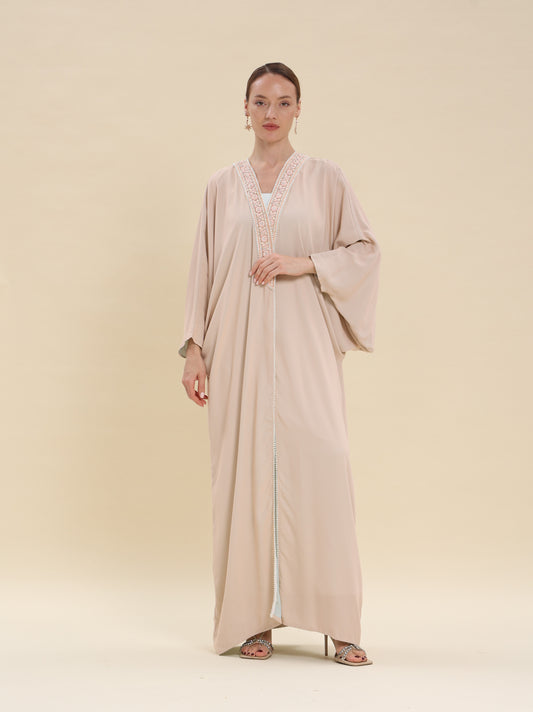 CREPE BISHT DUSTY PINK