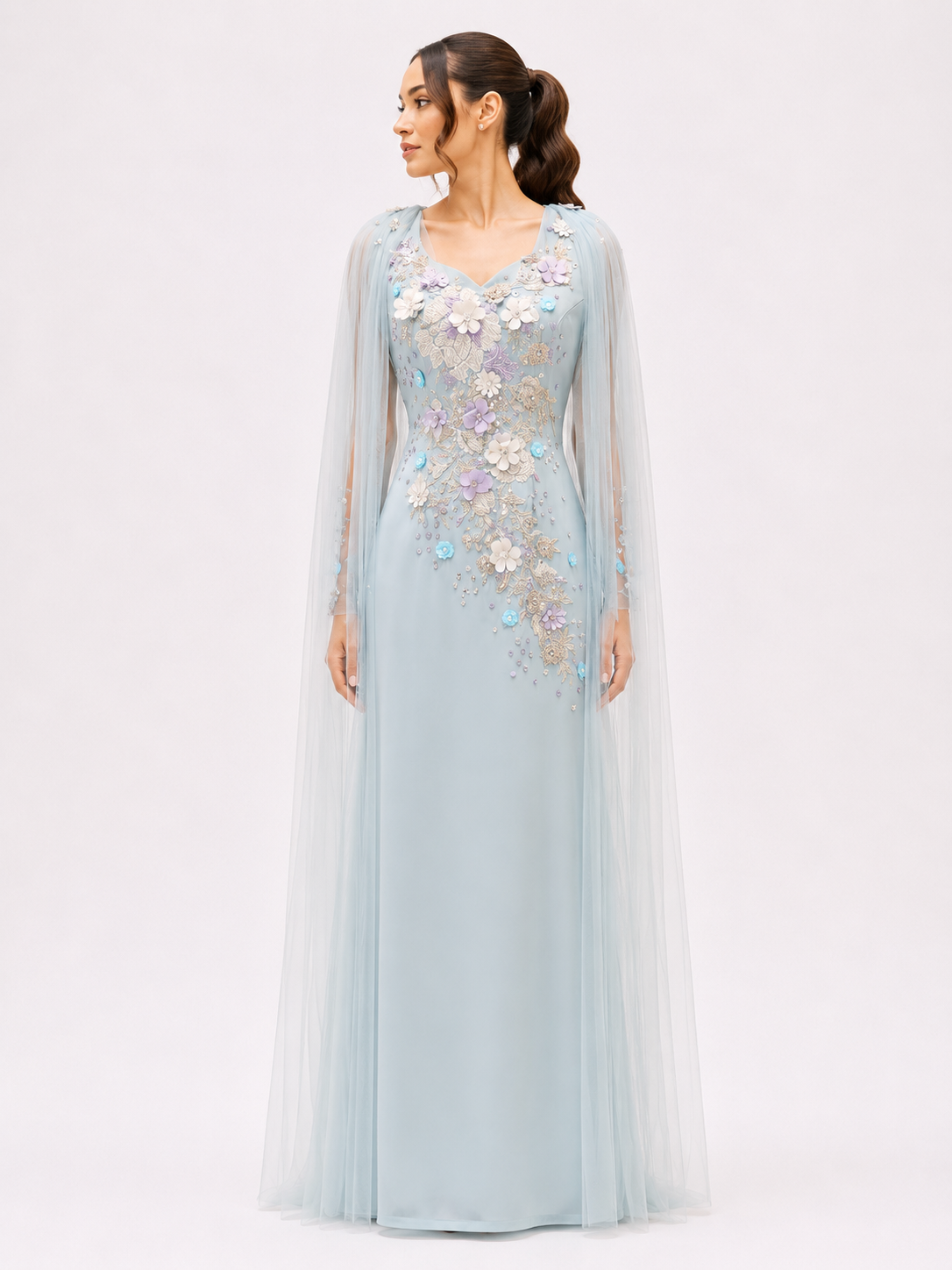 Shiny Crepe Turqiuse dress