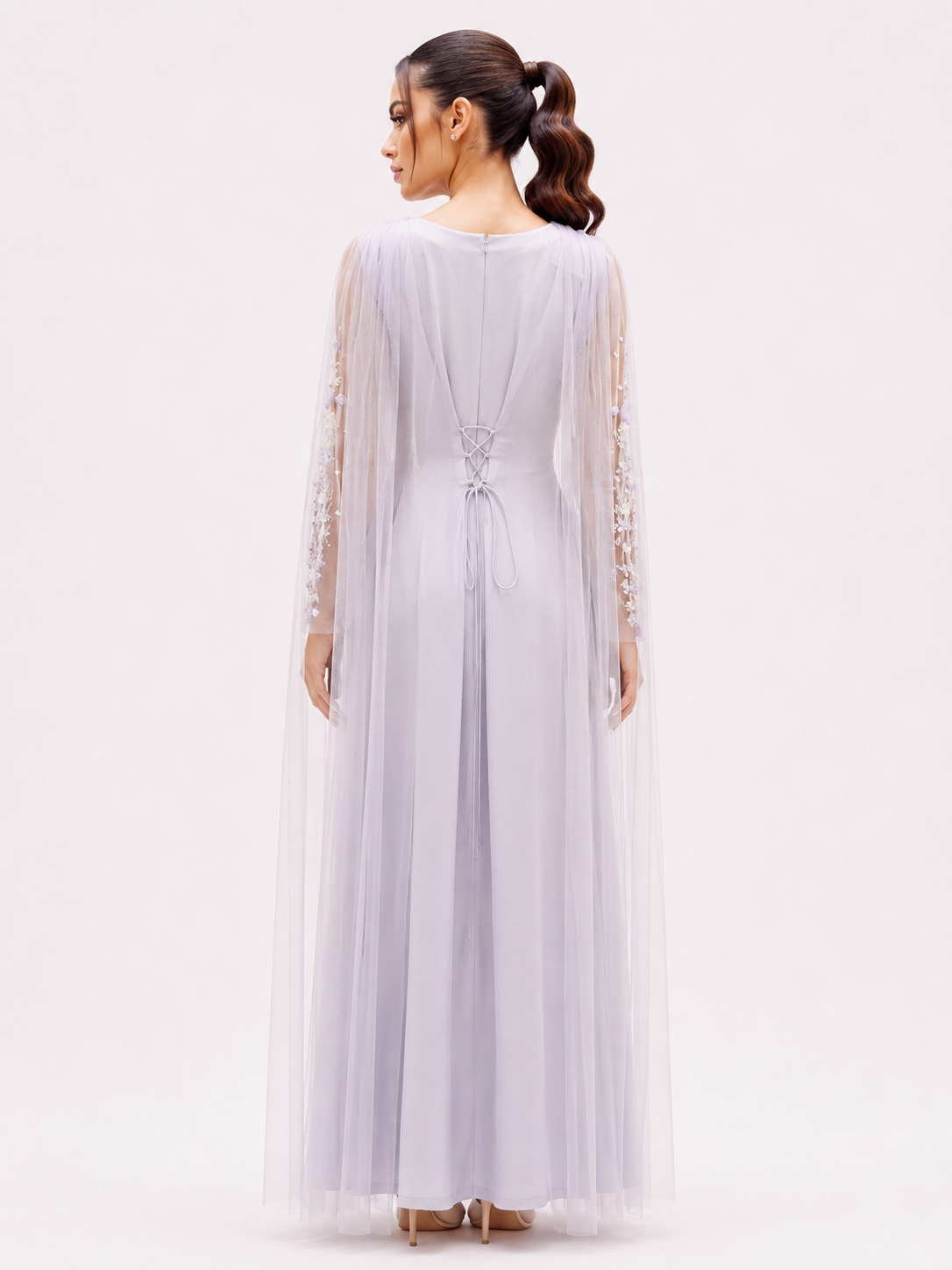 Soft crepe light lavender dress