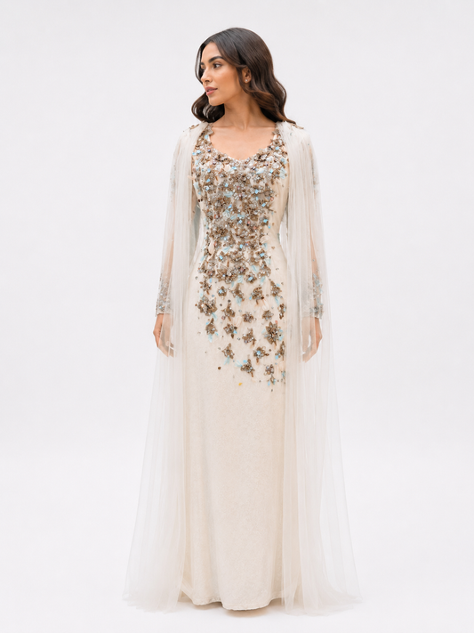 Cotton Jacquard white floral dress