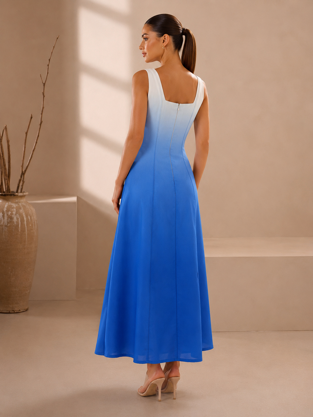 OMBRE WHITE BLUE DRESS