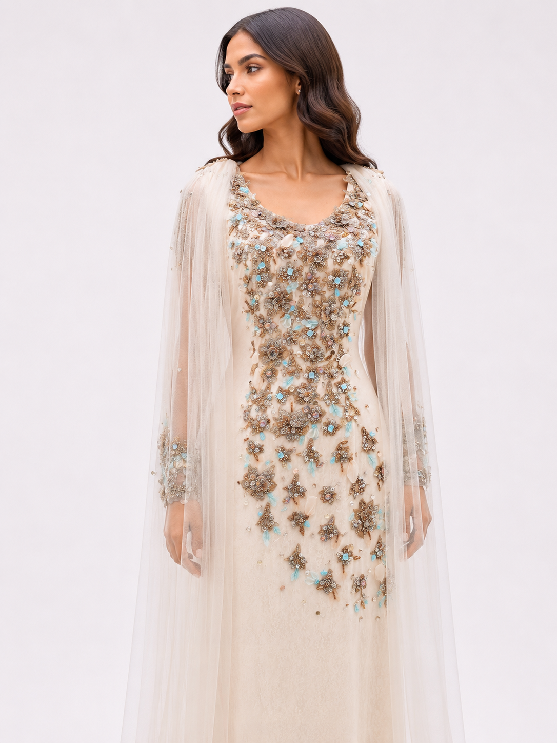 Cotton Jacquard white floral dress