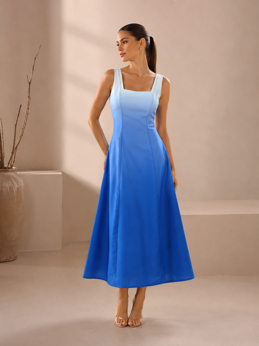 OMBRE WHITE BLUE DRESS