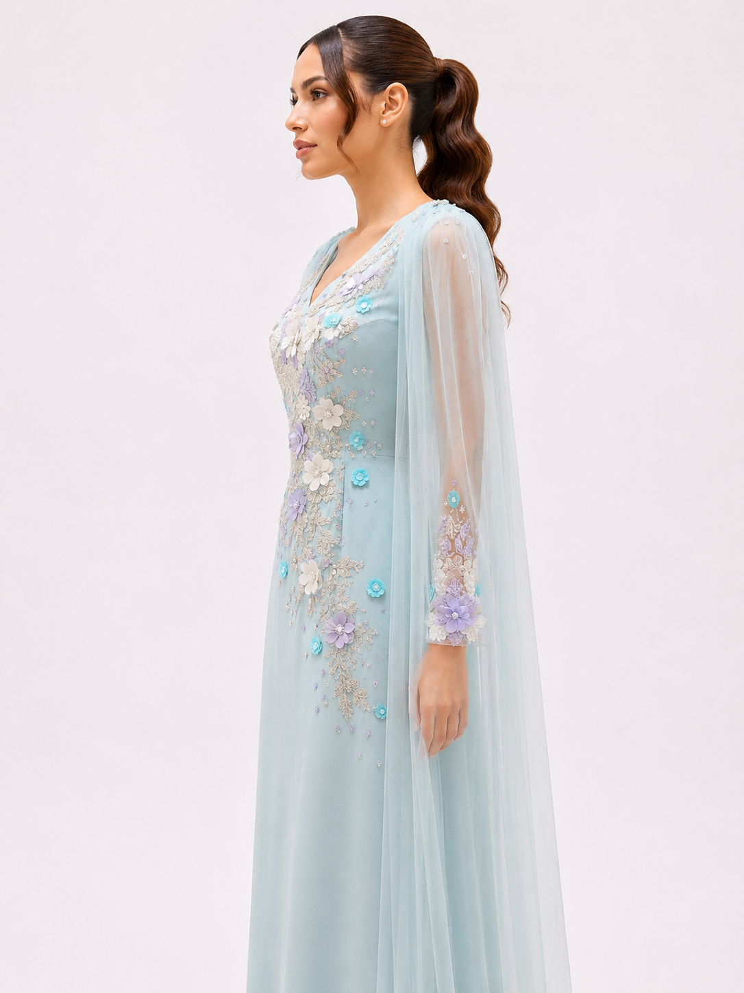 Shiny Crepe Turqiuse dress
