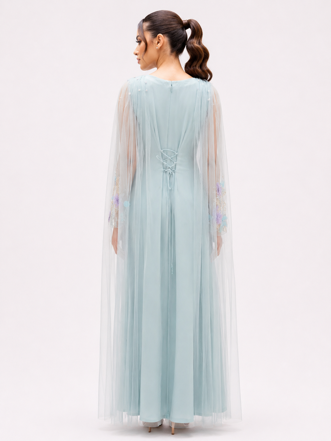 Shiny Crepe Turqiuse dress