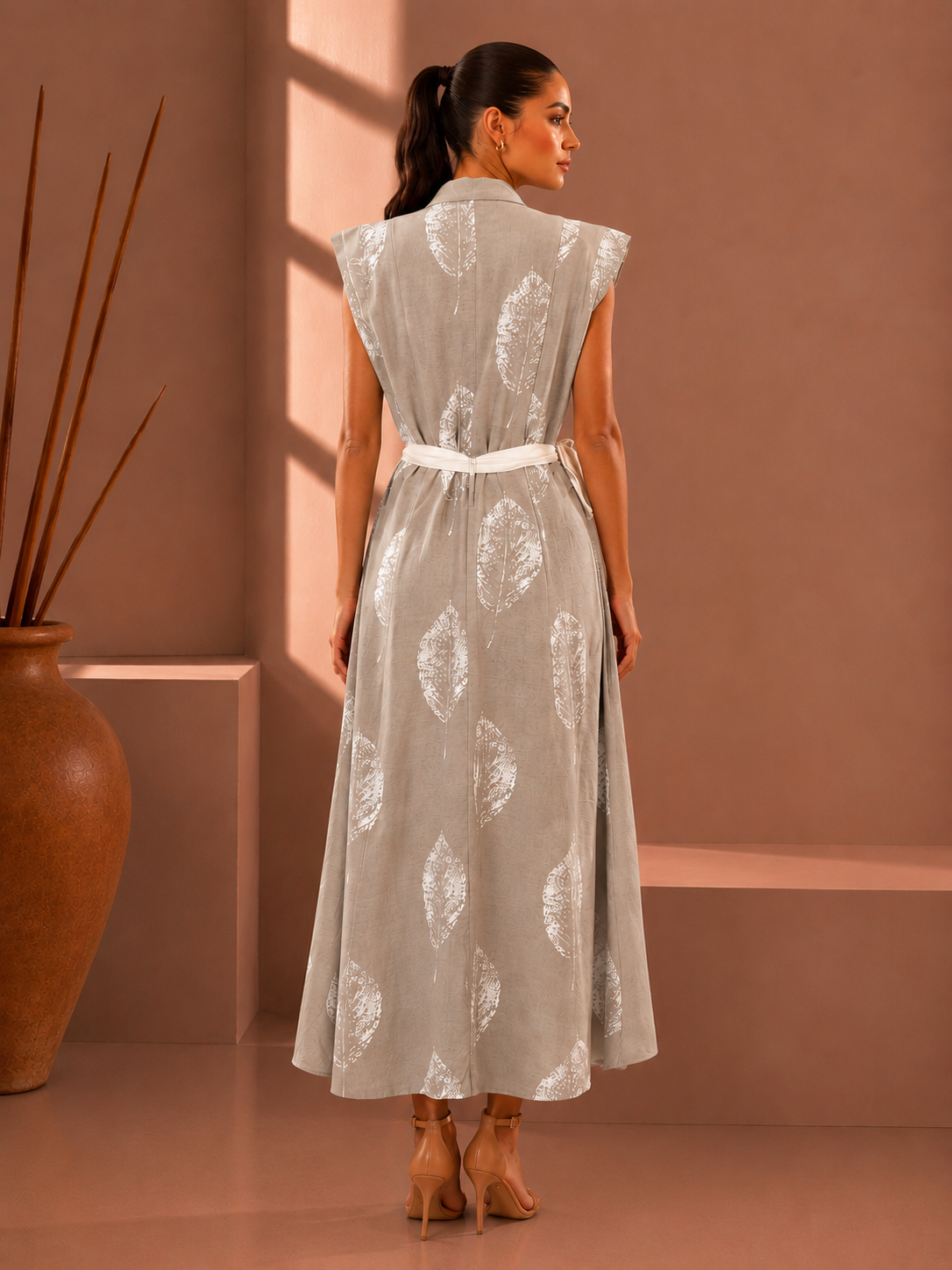 Flare Gray Maxi Dress