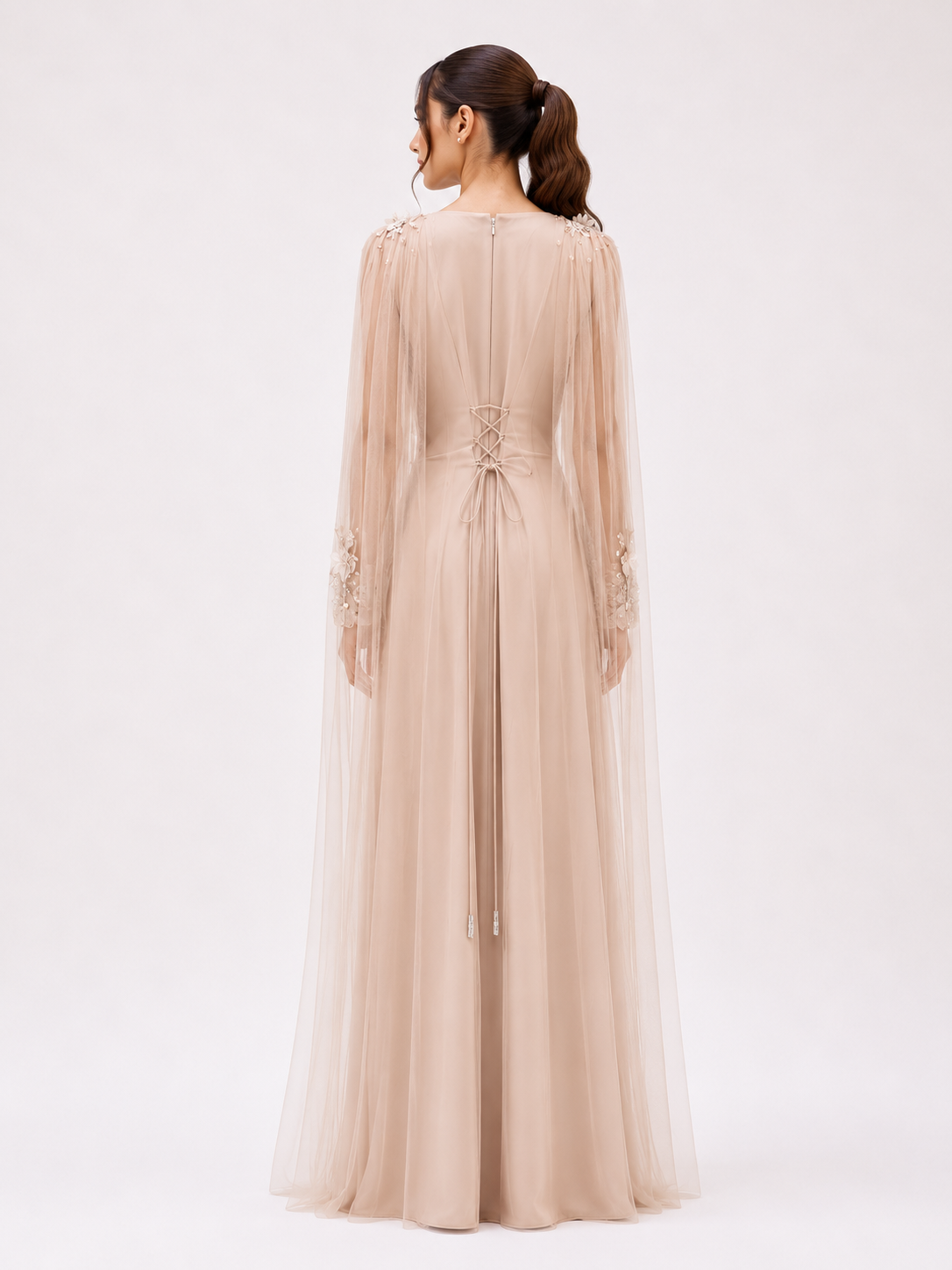 Soft crepe beige dress