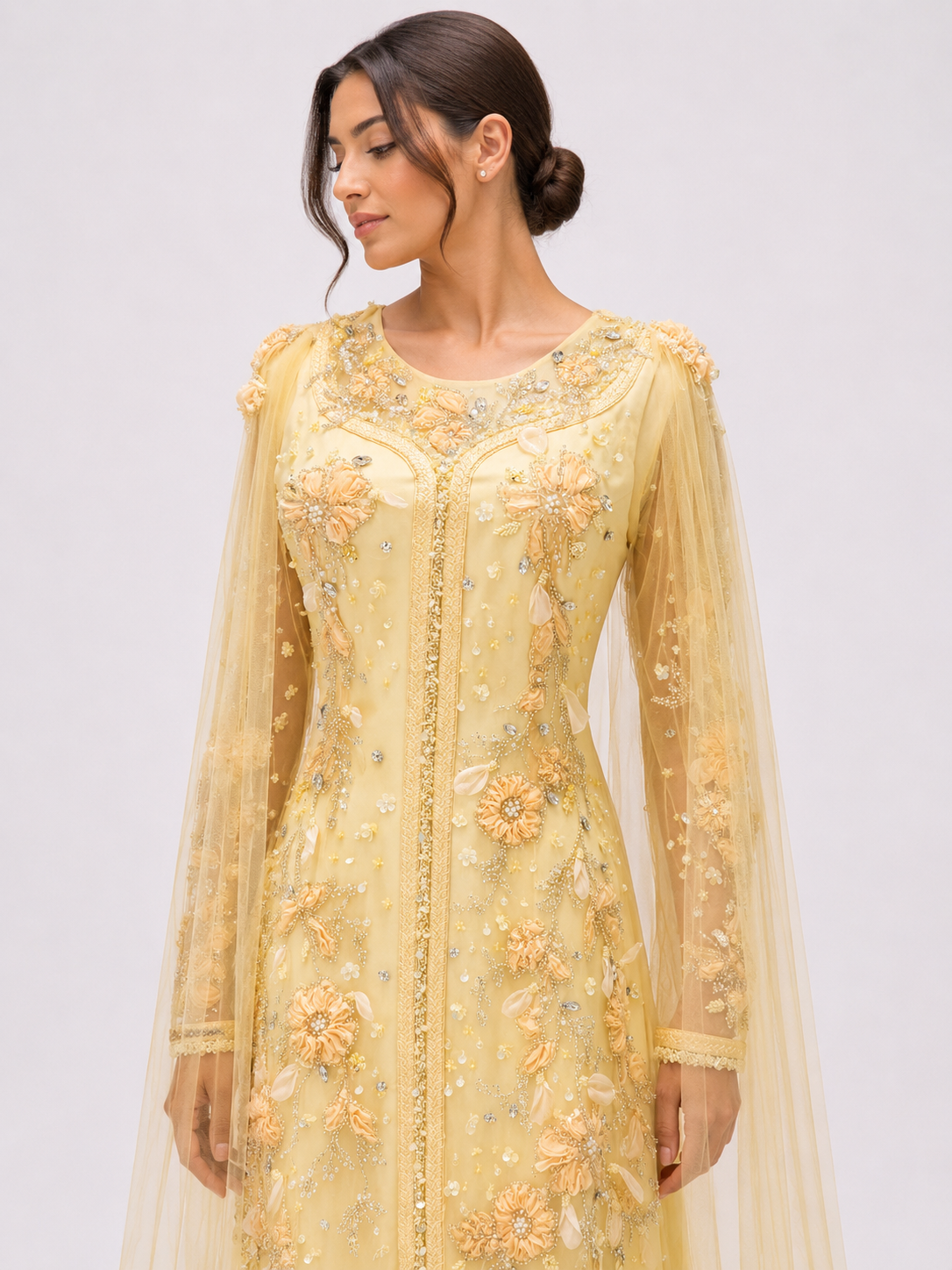 Golden Yellow Bloom Kaftan