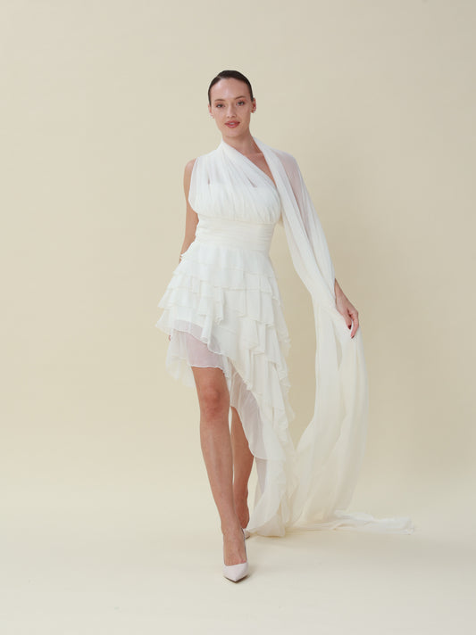Liza White Chiffon Dress